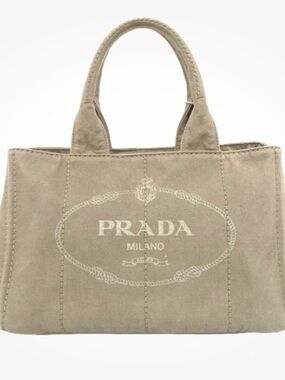 Prada Khaki Handbag Canapa tote